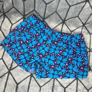 Patagonia Barely Baggies 2.5" Shorts Pollen Confetti and Dolomite Blue W
